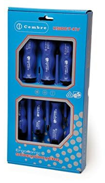 Cembre KSDC7-KV Kit Set 7 Giraviti con impronta a croce PH e con impronta a taglio SDC