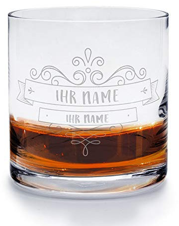 printplanet - Whiskyglas mit Gravur (mit Name oder Text personalisiert) - Design Ornamente 3
