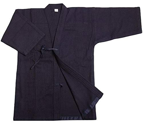 G-LIKE Kendo Kenjutsu Uniform - Traditionelle Japanische Schwertkampfkunst Kostüm Karate Ninja Aikido Training Kleidung Keikogi Jacke für Männer Frauen (Blau, M)