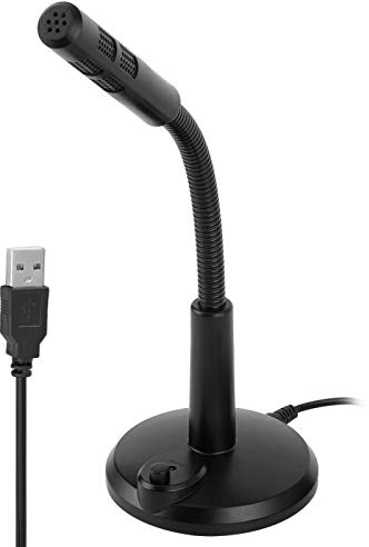 Kuuleyn Microfono USB, Microfono a condensatore Mini USB Microfono da Tavolo Regolabile per reti di Chat, Canto, Giochi