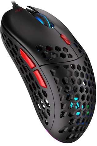 ENDORFY LIX Plus, Mouse da Gaming Leggero (59 g), sensore PixArt PMW3370, 19 000 DPI, Switch Meccanici Kailh GM 8.0 80M, 6 Tasti programmabili, EY6A001