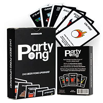 BeerBaller® Party Pong - Das Beer-Pong Upgrade! Bier-Pong jetzt noch lustiger! 56 Karten | Trinkspiel | Trinkspiele für Erwachsene | Partyspiele für Erwachsene lustig | Kartenspiele für Erwachsene