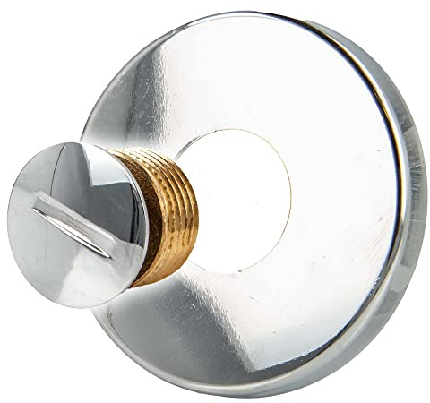 tecuro Messing-Stopfen AG G 1/2 Zoll mit Rosette langlebig und robust aus Messing verchromt für Installation gemäß Trinkwasserverordnung 50930-6