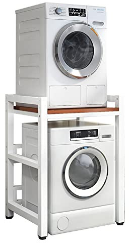 Kit de apilamiento ajustable, lavadora y secadora de carga frontal, estante portátil con capacidad de 400 kg, unidad de almacenamiento para lavandería