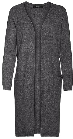 VERO MODA VMDOFFY Chaqueta de Punto para Mujer, Gris Oscuro, XL