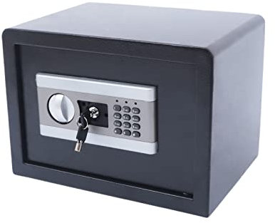 Coffre-fort électronique coffre-fort pour meubles - Armoire en acier ignifuge - 17 l - Protection par mot de passe - Coffre-fort pour carte d'identité, documents A4, ordinateur portable, bijoux -