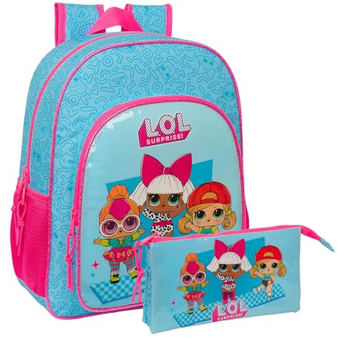 Safta LOL Surprise Divas_390078, Mochila + Estuche Unisex niños, Multicolor, ST