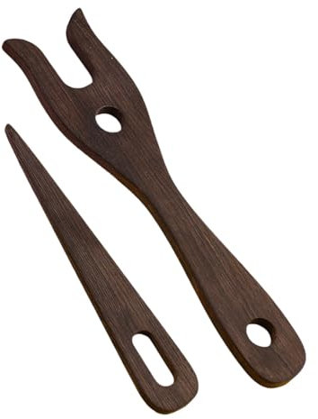 JISADER Strickgabel aus Holz, Webwerkzeuge, Nähhandwerk, handgefertigte Nadel mit großer Öse für Handarbeits-Strickliebhaber, Hutdekorationen, Schals