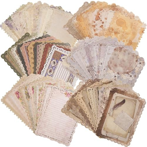 60 PCS Vintage Lace Lace Scrapbook Set , für Brief Schreiben Scrapbook Dekorieren Planer Bullet Junk Journaling Supplies Collage Hintergründe