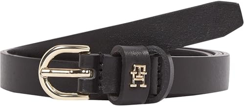 Tommy Hilfiger Donna Cintura Essential Effortless 1,5 cm Stretta, Nero (Black), 80 cm
