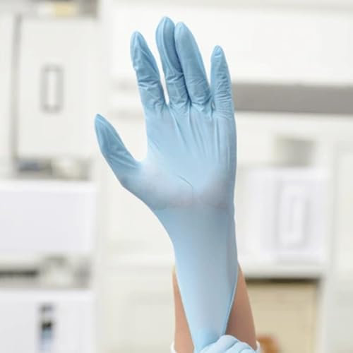 RAP Gloves Blue Vinyl Disposable Examination Gloves Latex-Free Powder-Free Examination Gloves for Medical Industrial Protein Free Food Household and Multi Use (L - Pack of 1000)