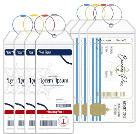 8 Stück PVC Gepäckanhänger Set, Wasserdicht Transparent, Für Koffer | Robuste Pvc-Gepäckanhänger Mit Stahlschlaufen, 2 Größen, Ideal Für Koffer Und Kreuzfahrten.
