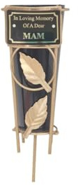 Mam Grabvase aus Metall mit Blattgold, Schwarz