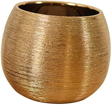 KITANDOVE Pot De Fleurs d 39 Extérieur en Céramique Plaqué Or Pot De Fleurs pour Plantes Succulentes Décoration d 39 Intérieur