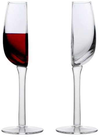 Media Copa De Vino - 1/2/4 Piezas 140 ML Novedad Copa De Vino Con Forma Partida A La Mitad | Copas De Vino Transparentes | Copas De Champán De Cri-stal | Copa De Vino Tinto De Tallo Largo Y Media Copa