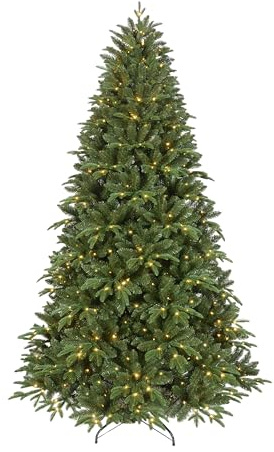 Bellapianta Albero di Natale con Luci Incorporate 210cm Super Folto Realistico Real Touch, Albero di Natale con Luci Led 210 Premium in PE/PVC Verde con Borsa Porta Albero, Guanti e Sacchetto