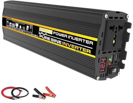 Convertidor 3000W-8000W Onda Sinusoidal Pura Inversor De Potencia Transformador De Voltaje Pantalla Digital Automóvil Hogar Convertidor De CC 12 V A CA 220 V Coche Inversor(8000W)