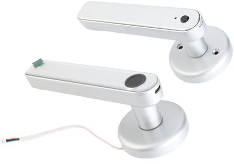 Ejoyous Dörrlås fingeravtryck, 4-i-1 elektroniskt dörrlås med touch-tangentbord smart dörrlås för hem sovrum hotell kontor, SILVER