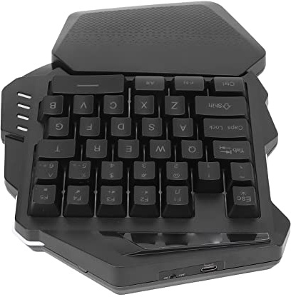 Dioche Clavier de Jeu à 35 Touches en Matériau ABS, Clavier à Une Main 2,4 G pour Les Jeux sur Ordinateur, Clavier de Jeu à éclairage RVB pour Les Amateurs de Jeux