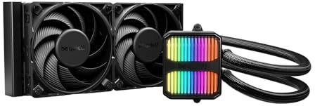 be quiet! Silent Loop 3 240mm système de refroidissement, plaque froide usinée avec haute précision, 2 ventilateurs Silent Wings 4 120mm PWM high-speed, performances de refroidissement extrêmes