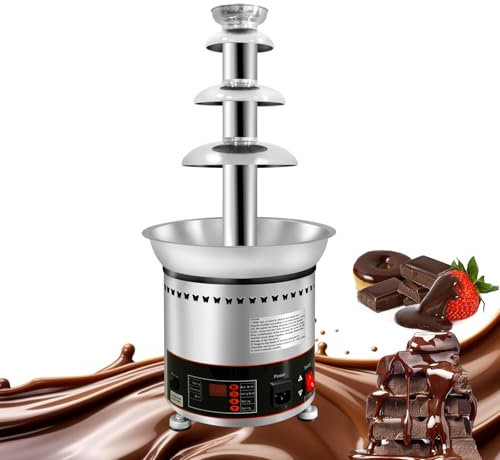 AIZYR Chocolate Fountain Machine 4 Tier Electric Hot Chocolate Fondue Tower, Cheese Fountain Chocolate Waterfall Machine for Party, Festival, Wedding