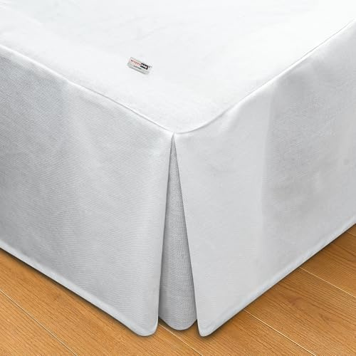 Wrappybag Jupe de Lit Cache Sommier 140 x 190 Longue Descente Jusqu’au Sol – Rénove et Protège sommier – Couleur White – 6 Tailles Disponibles