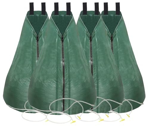 Hydrogarden 4 Baumbeutel Bewässerungsbeutel für Bäume zur langzeit Bewässerungssystem | Robuster 75 Liter Wassersack/Bewässerungssack, aus UV beständigem PVC, Planzunterstützung für heiße Sommer