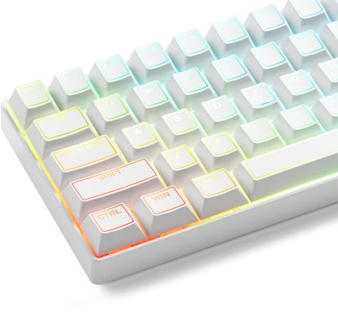 GMKWTL XVX White Shine Through Keycaps, Doubleshot PBT Keycap Set Cherry Profile, 142 Keys Keyboard Keycaps, Universal Compatiability with 60% 65% 75% 80% 100% Mechanical Keyboard with MX Switches