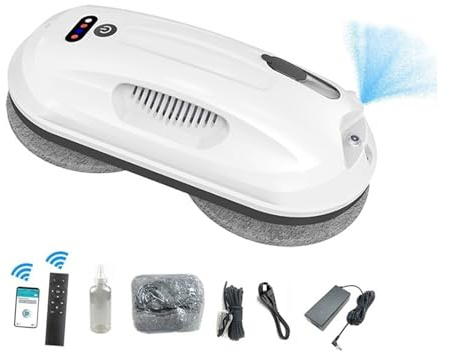 Ultrathin Smart Robot Vacuum Window Cleaner Outside/Upper Window Glass Rotating Remote Control Cleaning Robot(2888 APP Water Spray)