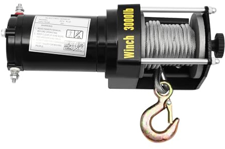Elevador eléctrico, 12 V, cabrestante de 300 kg, longitud de la cuerda 6 m, cabrestante con mando a distancia, cabrestante para todoterrenos y todoterrenos, vehículos agrícolas