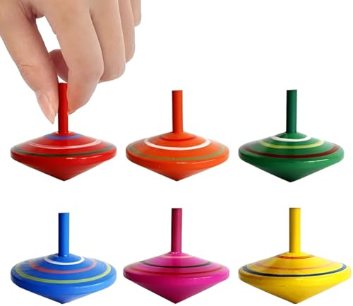 LACHT 30 trotttttttole in legno colorate per pensierini di compleanno per bambini,trottola,bomboniere,gadget compleanno bambini,gadget compleanno