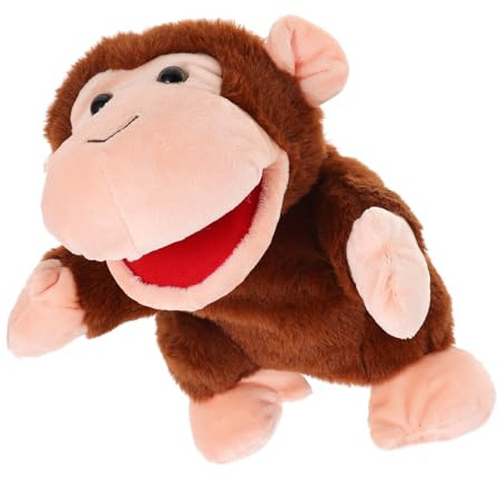 Kisangel Plüsch AFFE Handpuppe Weiches Kuscheltier Eltern Junge Mädchen Interaktives Lernspielzeug für Früherziehung und Geschichtenerzählen