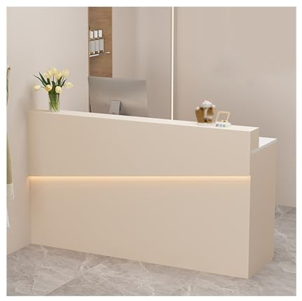 Empfangstisch mit Theke, Kassentisch für Lobbys und Salons, Einzelhandel und Heimbüros, LED-beleuchtete Empfangstheke mit DIY-Streifen, 100 cm
