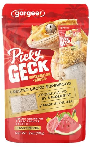 Gargeer 'Picky Geck' Watermelon Crush - Premium Crested Gecko Food | Hydration & Circulation Support with Bee Pollen & Coconut | No Fillers - Only Premium Ingredients | 2oz | Made in USA. Enjoy!