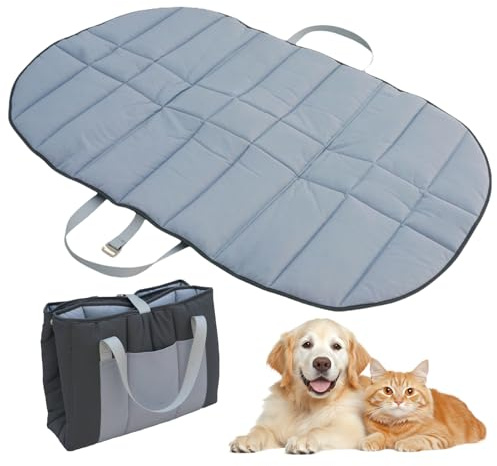 Pasdrucn Wasserdicht Hundedecke Für Unterwegs Faltbar Tragbar, Hundematte Outdoor Hundedecke Outdoor, Reisedecke Hund, Dog Bed, Hundedecken, Camping Hunde Reisebett Hund Für Reise (66x110cm)