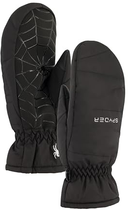 Spyder Womens Insulated Quilted Snow Mitten, Black, M