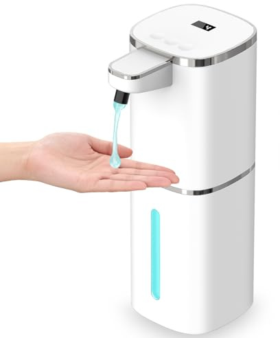 Seifenspender Automatisch No Touch 400ml Elektrischer Seifenspender mit 9-Stufig Einstellbar, Display, USB Wiederaufladbarer, Wandbefestigung, IPX5 Wasserdicht für Bad Küche Büro
