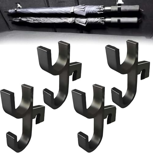 4PCS Car Umbrella Hook, Universal Car Boot Trunk Umbrella Hooks, Auto Umbrellas Holder Clip Hook, No Drilling, Stable Installation, Suitable for Any Cars