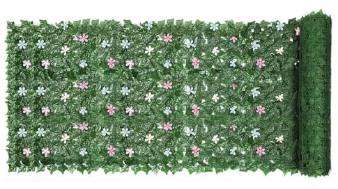 Recinzione anti-edera, sfondo da parete per piante artificiali, 3,3 x 10 piedi, resistente ai raggi UV, per pareti divisorie per aule, recinti, terrazze, balcone, appartamento