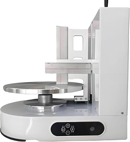 Cake Smoother Fully Automatic Cake Icing Machine Electric Birthday Cake Frosting Machine Baking Equipment Cake Smoothing Coating Machine Automatic Bread Cream Spreading Machine(A)