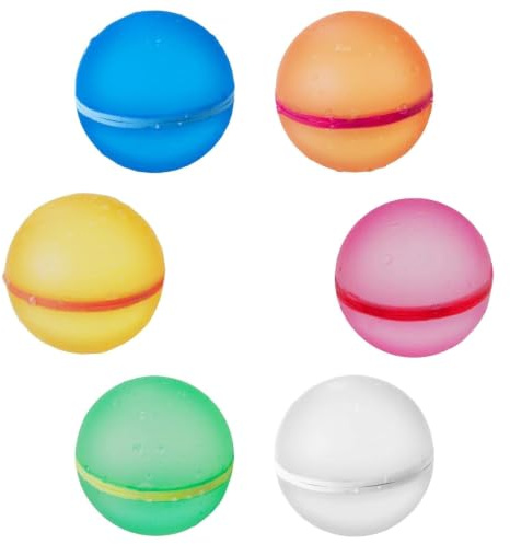 6 Stück Wasserbomben Wiederverwendbar Silikon, Wasserball Selbstschließend