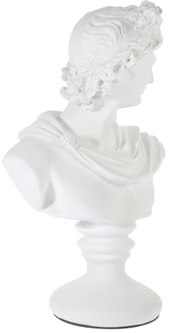 ABOOFAN Escultura de Busto de Apolo en Resina Compacta y Resistente al Desvanecimiento para Decoración de Escritorio o Estantería Estilo Europeo Clásico