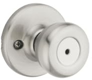 Kwikset Tylo Interior Privacy Door Knob with Lock, Door Handle For Bathroom and Bedroom, Satin Nickel Keyless Turn Lock Doorknob, with Microban Protection