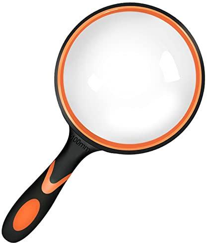 100mm Große Lupe für Kinder Forscher, Kinderlupe Lupen, Fach Groß Leselupe Vergrößerungsglas Senioren, Handlupe Leselupen Vergrößerungsglas Vergrößerungslupe Testsieger Magnifying Glass Magnifier