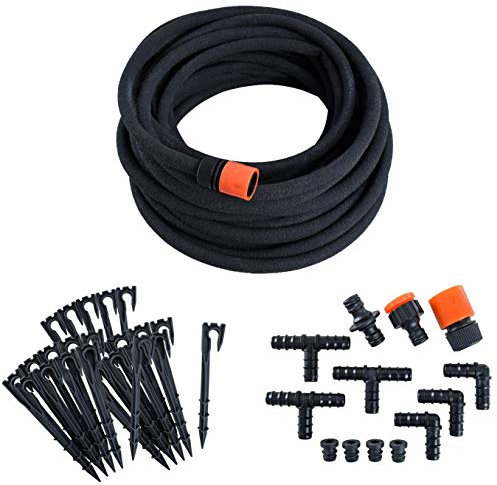 ESTEXO Tropfschlauch Gartenschlauch Perlschlauch Schlauch Set Bewässerungsschlauch Wasserschlauch Bewässerung Tropfbewässerung mit Zubehör (50 m)