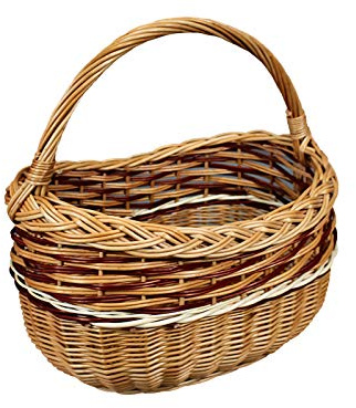 Pilkorg, shoppingkorg, frukt- eller grönsakskorg, svampkorg, picknickkorg 38 x 27/H 24/40 cm