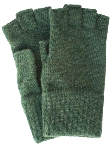 FosterNatur, Damen Fingerlose Wollhandschuhe, 100% Wolle extrafein