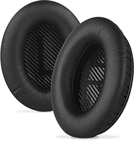 Linkidea Ear Pads for Bose QC45/ QC35/ QC35 II Gaming/ QC15/ QC25, AE 2/ 2i / 2w, SoundTrue, SoundLink Around-Ear Headphones, Replacement Ear Cushions (Protein Leather/Black)