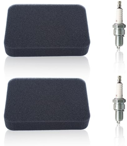 2 Piezas Filtro de Aire para Honda GX270 GX340 GX390 GX240 Motor, ADEFOL 2 Filtros de Aire con 2 Bujías Repuesto Filtro de Espuma de Alta Densidad Accesorio de Motor y Generador