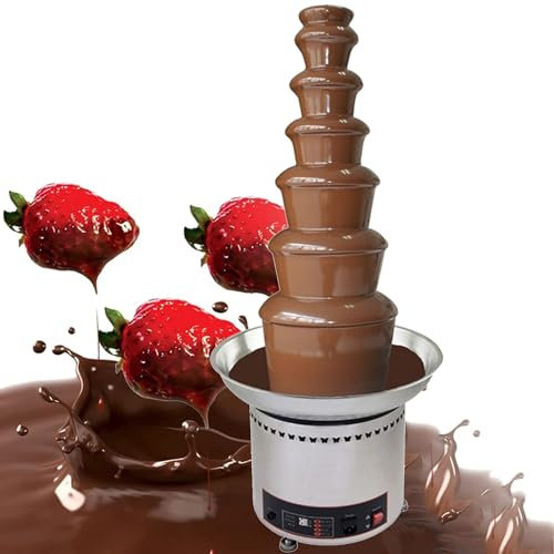 Máquina eléctrica de fuente de fondue de chocolate, cascada de fusión, calefacción comercial grande de acero inoxidable, digital para fiestas, reuniones familiares, bodas,7layer